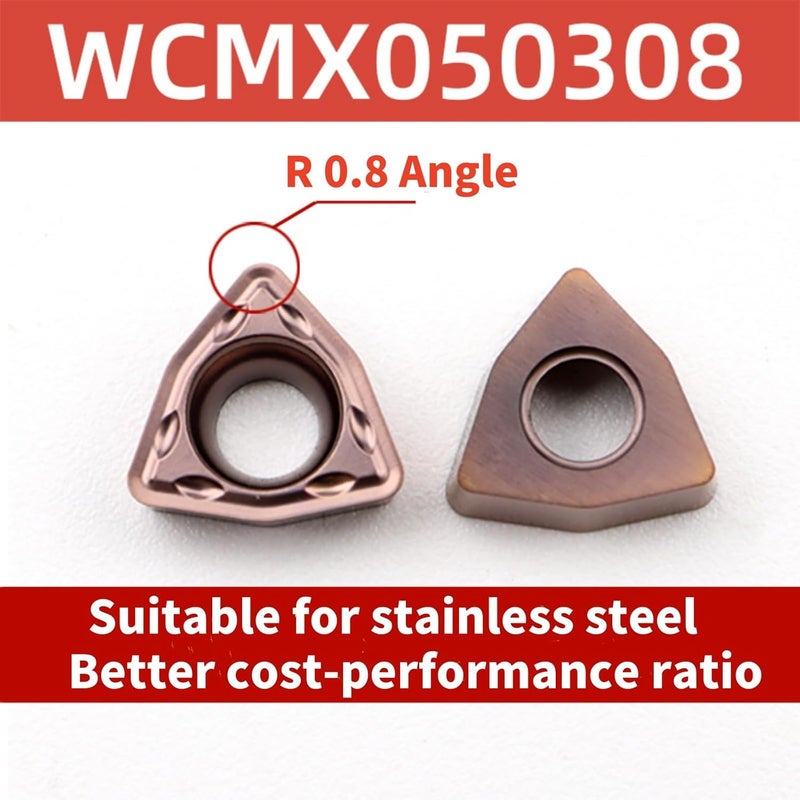YERTAA WCMX050308 DMZ45 Trigon Drilling Inserts,for Use with Indexable Drills, Barclays Coated, for Machining Cast Iron, Aluminum Material/Copper/Quenched Steel/High-Hardness Steel/Stainless Steel - Image 2